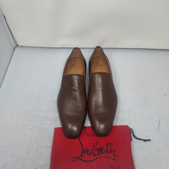 Christian Louboutin MENS Dandelion Brown Smooth Leather Loafer Shoe main image 9